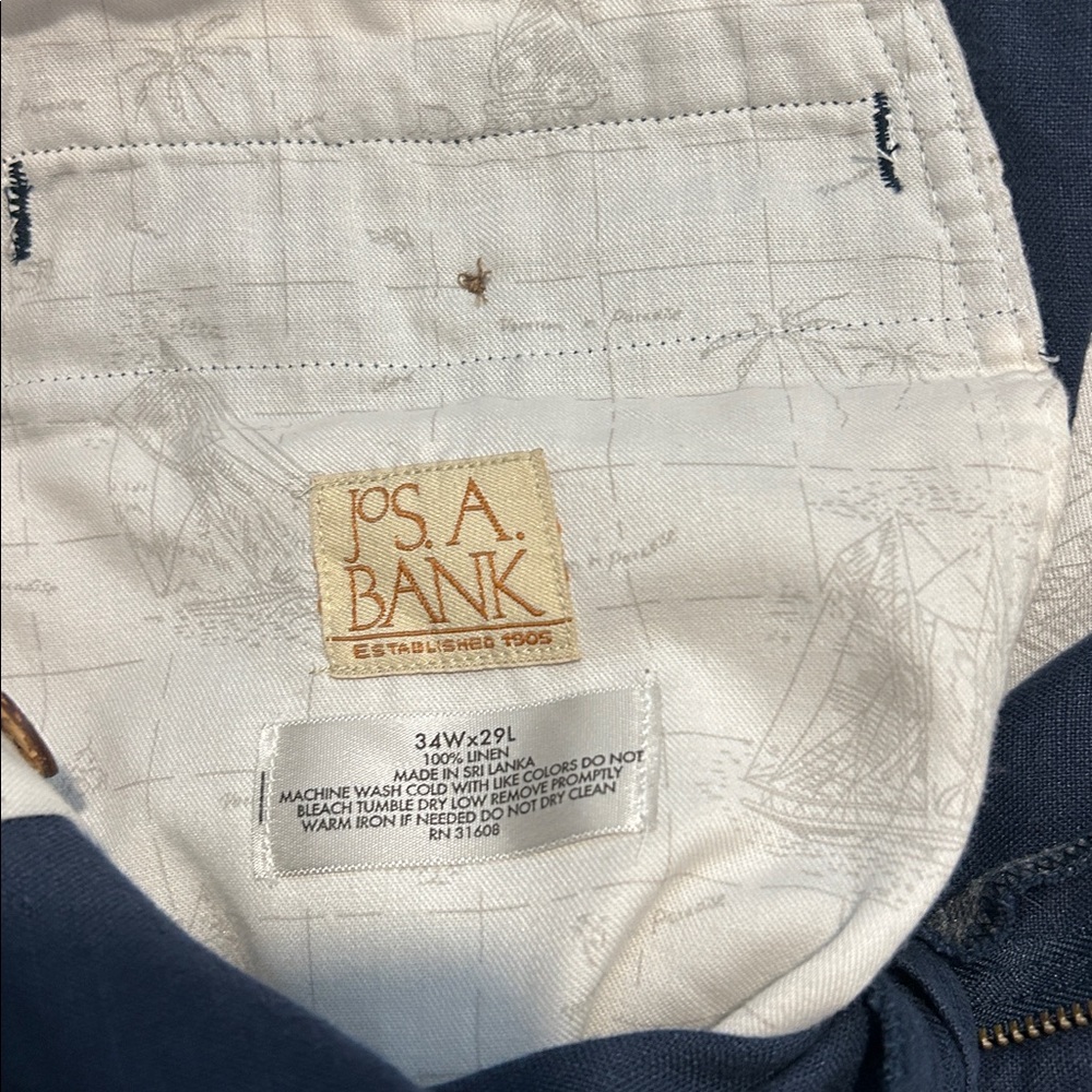 Jos.A.Bank 100% Linen Men’s Pant Navy 34x29 - Picture 2 of 9